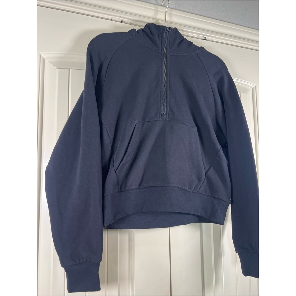 NWT Athleta Easy Forever Fleece‎ 1/2 Zip Hoodie Sweatshirt Black XS - Picture 6 of 11